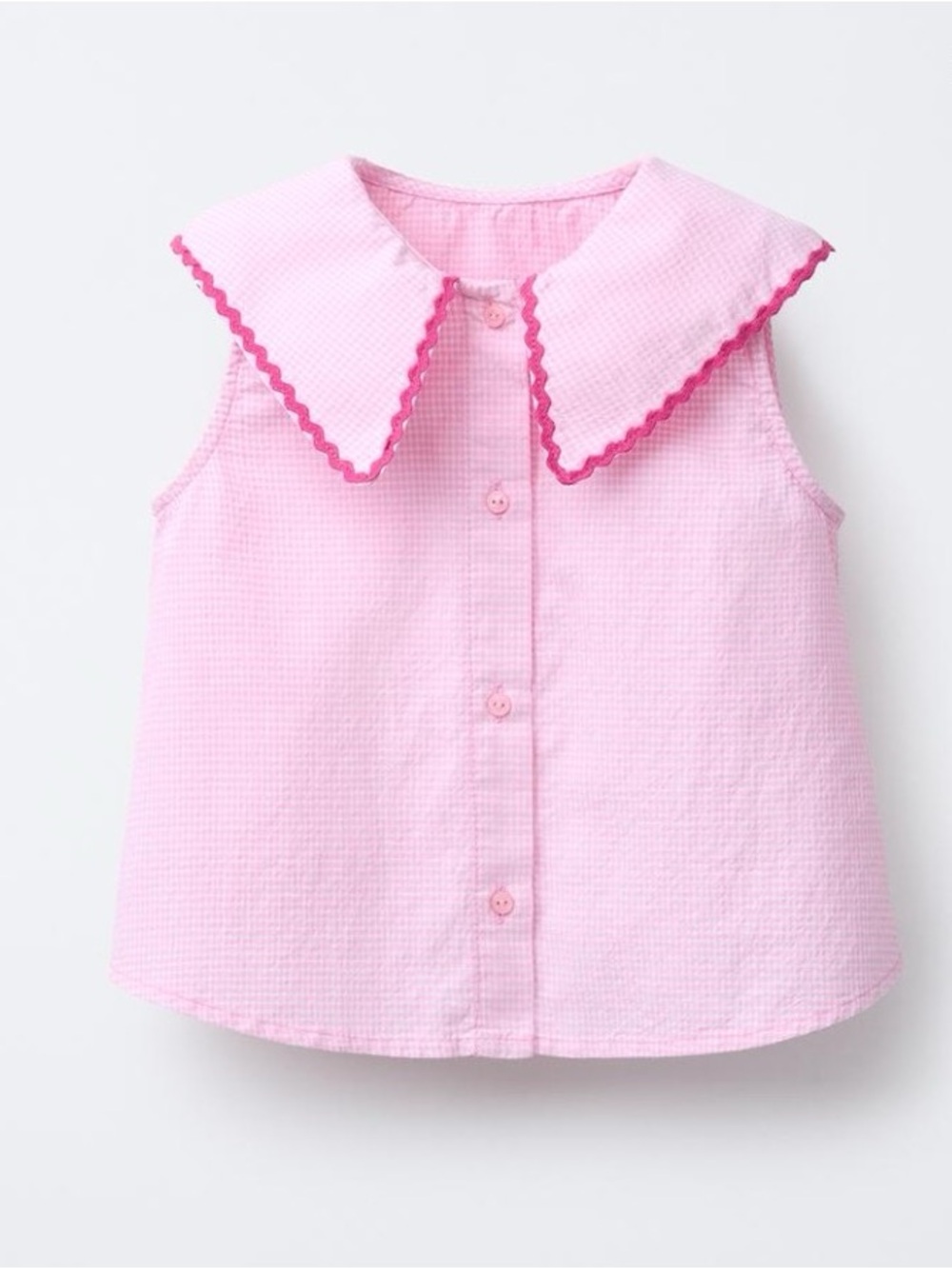 Zara Girls’ Pink Sleeveless Top with Peter Pan Collar Size 4Y